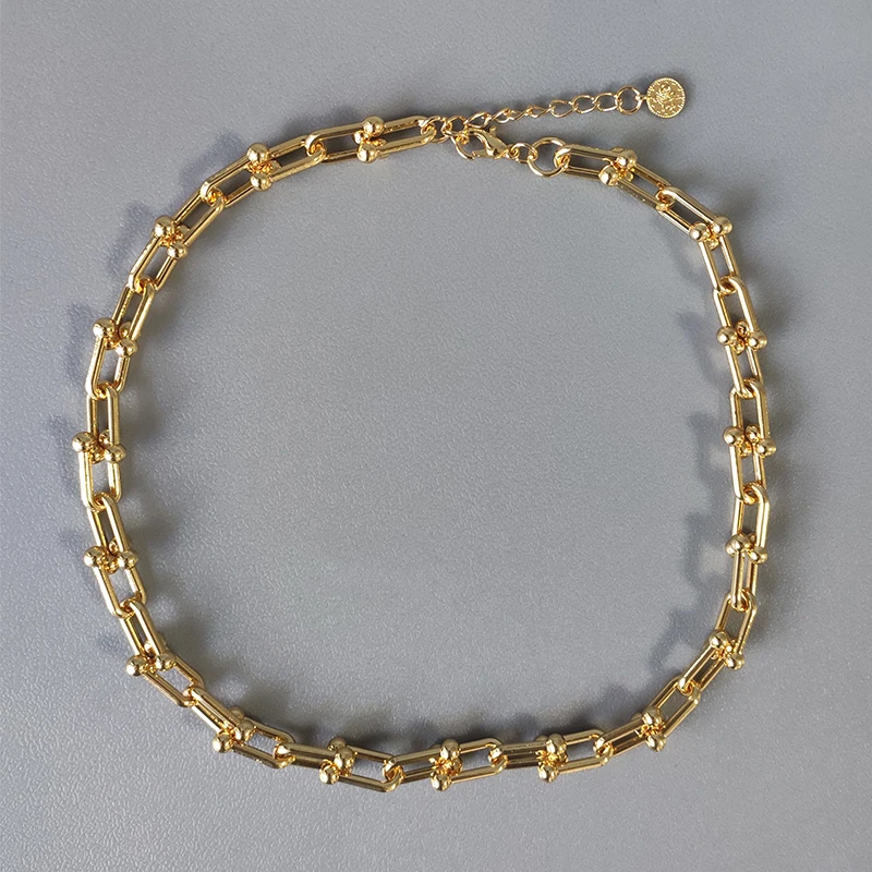 

hip hop style chunky punk plating gold-color chain choker 2020 new Jewelry Femme Bijoux Trendy Party Accessories Wholesale