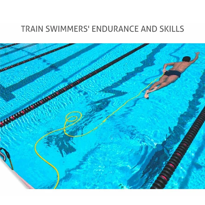 

4M Swimming Training with Swimming Resistance Safety Traction Rope Exerciser Rope Fixed Swimming Belt Resistance Training Belt