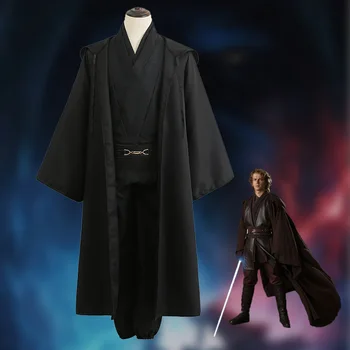 

Star Wars Cosplay Jedi Costume Knight Mace Windu Obi Wan Anakin Skywalker Cloak Set The Mandalorian Helmet Halloween Adult Men
