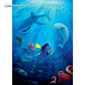 

Photo Backdrop Finding Nemo Underwater Blue Photography Background for Baby Shower Children Birthday Party Decor Photo Studio