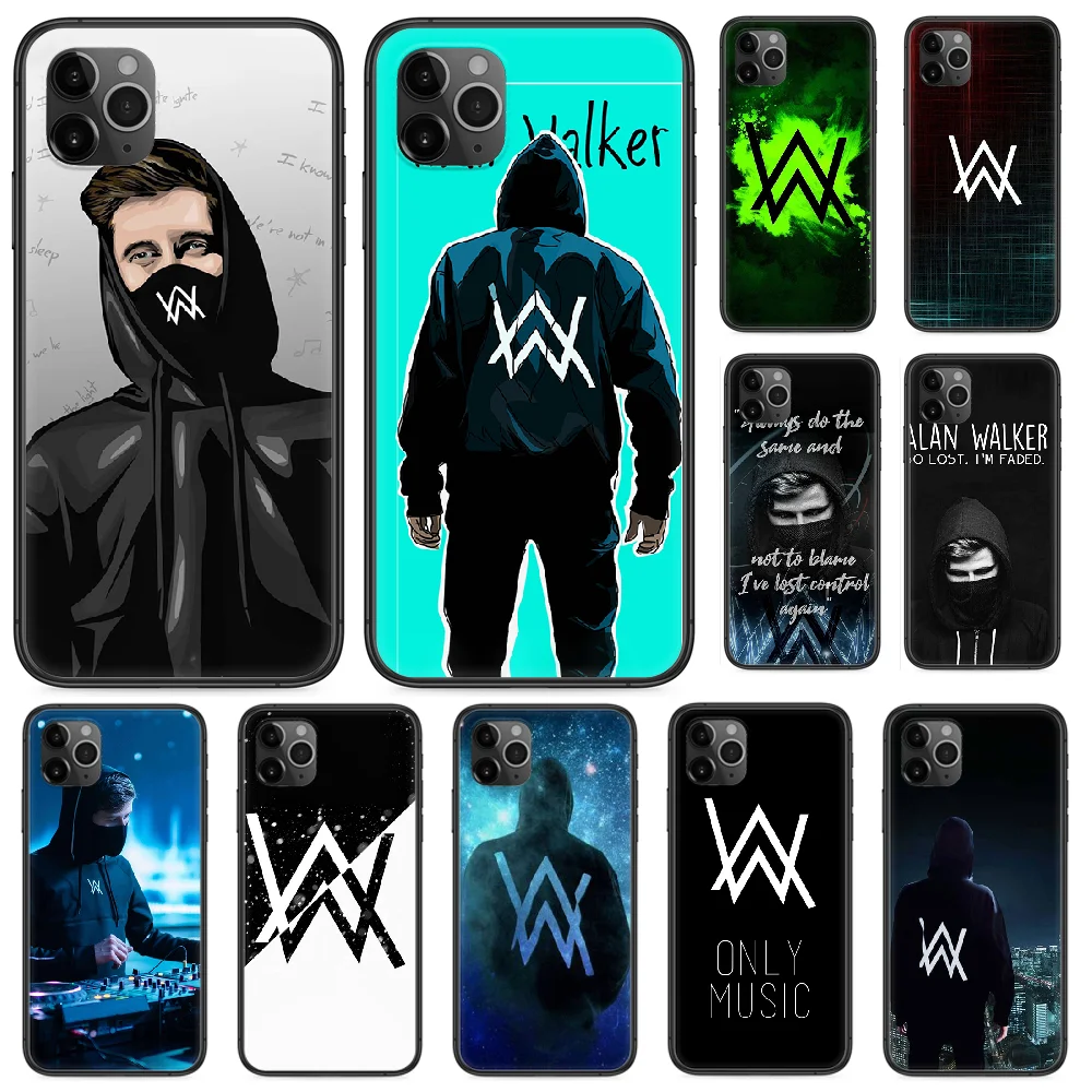 Чехол для телефона Alan Olav Walker AW iphone 4 4s 5 5S SE 5C 6 6S 7 8 plus X XS XR 11 PRO MAX 2020 черный роскошный