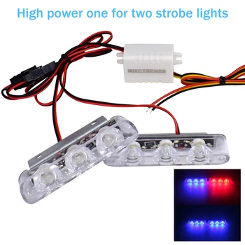 

2x3 LED Strobe Lights Flashing Light Led Brake Light Lamp DC 12V Car Truck Motorcycle Rear Position Lamp Tail Signal Light