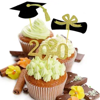 

48pcs 2020 New Birthday Graduation Diploma Cake Decoration Party Supplies Booth Card Insert Props