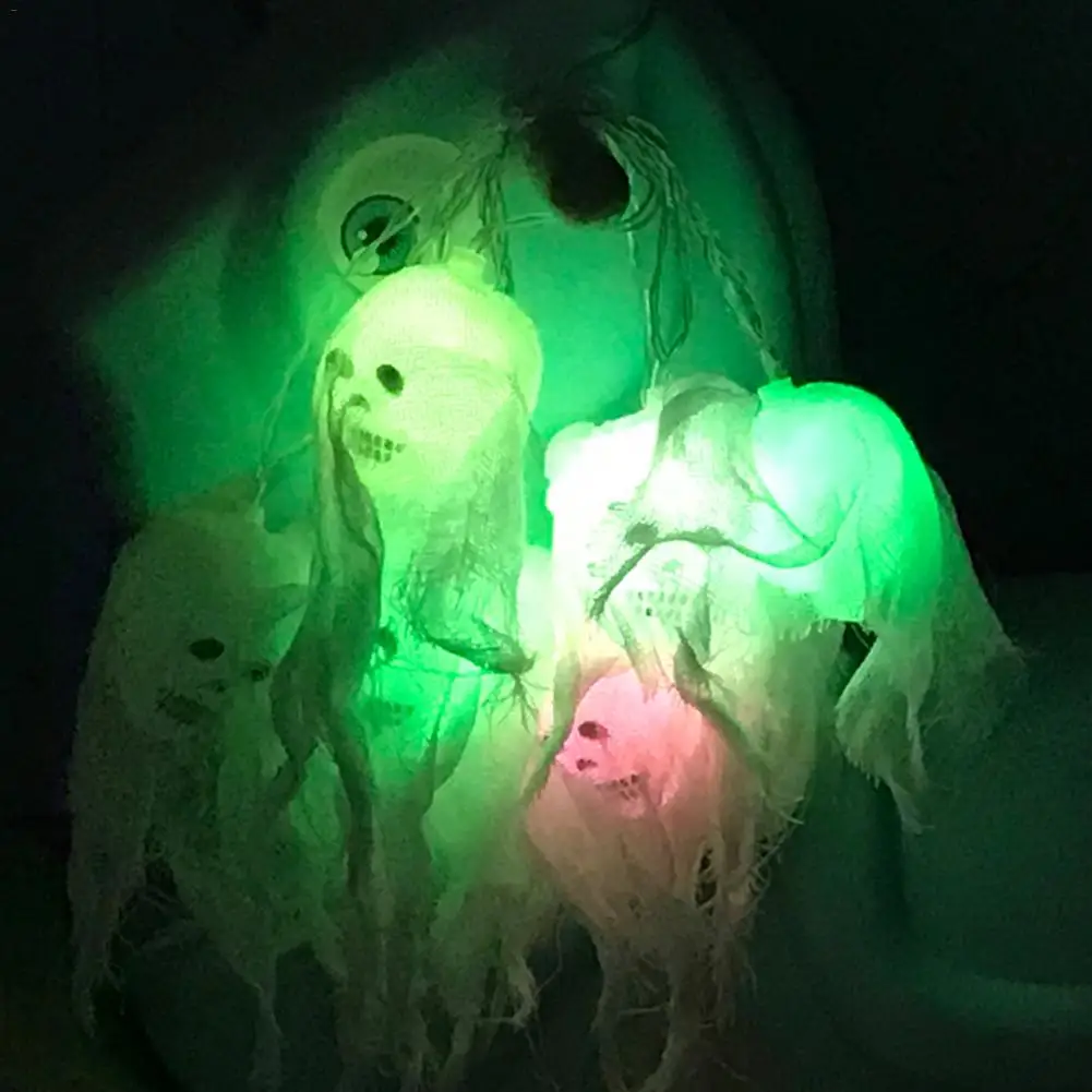 10/20LED страшный череп гирлянда Хэллоуин висящий декоративный свет Творческий вечерние поставки опора