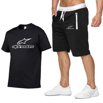 

2020 conjunto de camisetas y pantalones cortos de verano de 2 piezas para hombre, conjunto de chándal y pantalones cortos para l
