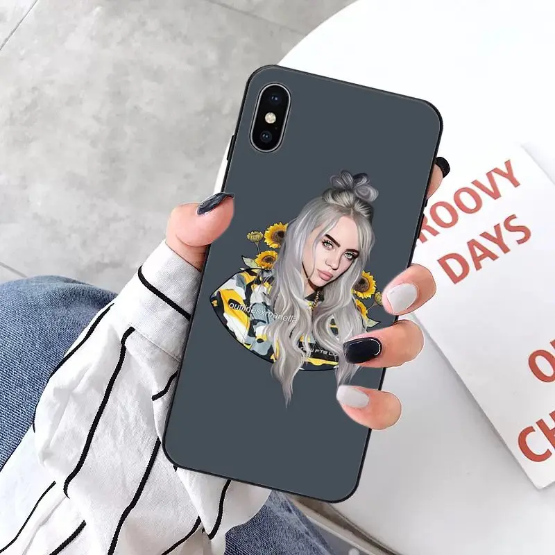 MaiYaCa Billie eilish Smart Cover черный мягкий чехол для телефона для Apple iPhone 8 7 6 6S Plus X XS MAX 5 5S SE XR 11 11pro max