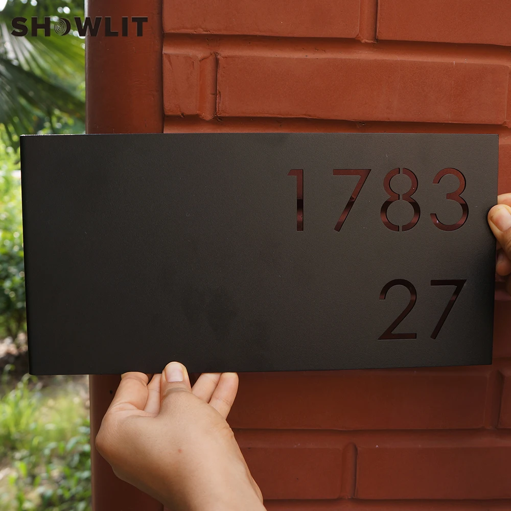 

Metal Architectural Signs Laser Cutting Black Bent Wall Plaques Screw Mounting Plate for Architectural Buidlings