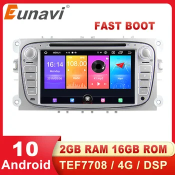 

Eunavi 2 Din Android 10 DSP Car DVD Player Radio Audio GPS Auto For FORD Focus 2 II Mondeo S-MAX C-MAX Galaxy DSP 4G TDA7851 RDS