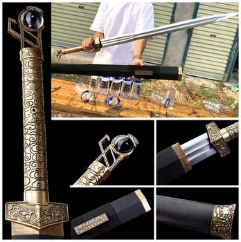 

Metal Handle Chinese KungFu Dao Sword Katana Sharp High Manganese Steel Home Decoration Collection Battle Han Jian Saber