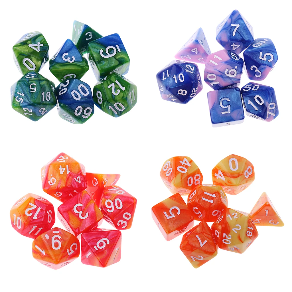 28X многогранные кости для подземелий и драконов D20 D12 D10 D8 D6 настольная игра