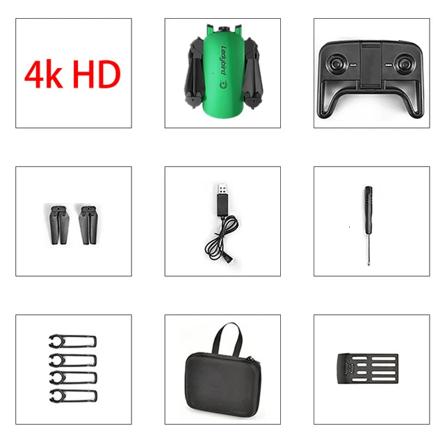 4K green 1 battery Дрон 4K HD аэрофотосъемка Квадрокоптер для фотографий оптический поток hover интеллектуальная Двойная камера с дистанционным управлением Вертолет R8 Дрон - Цвет: 4K green 1 battery