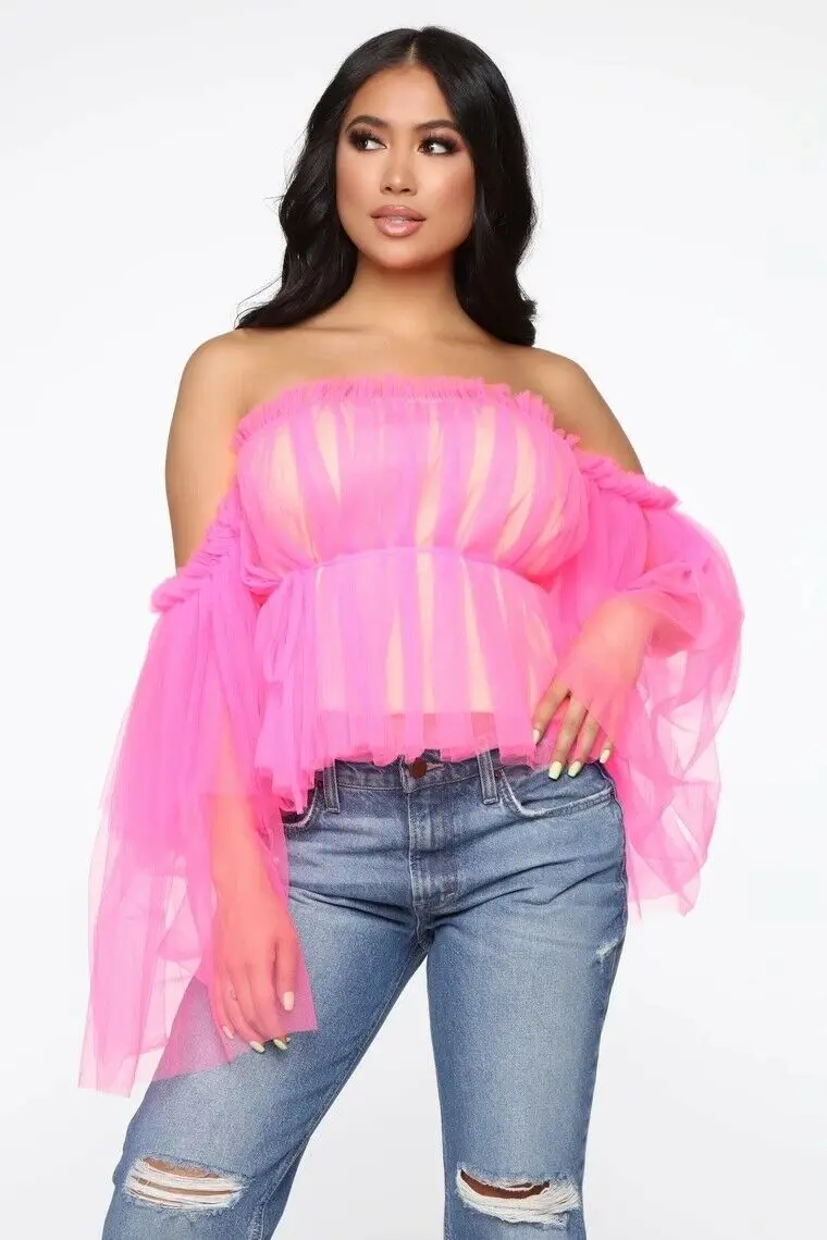 women's off the shoulder ruffle top