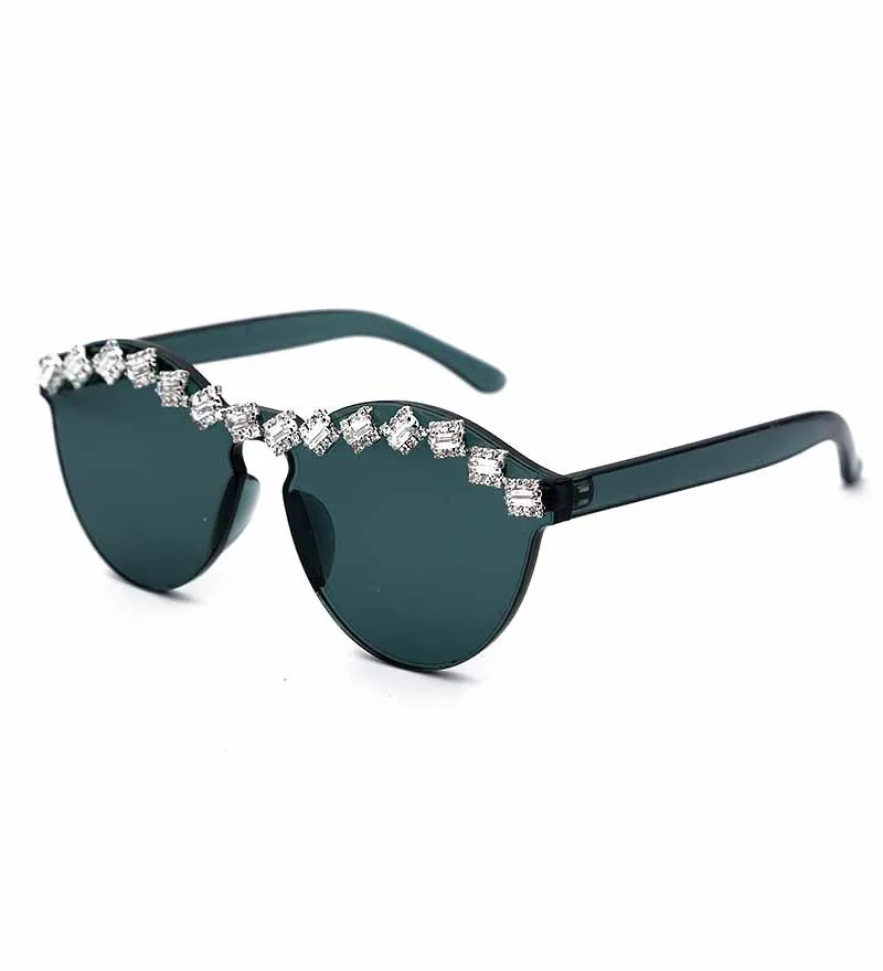 47145 бриллиантовые Onelens бескаркасные солнцезащитные очки для мужчин и женщин модные UV400 очки - Цвет линз: C8 black gray