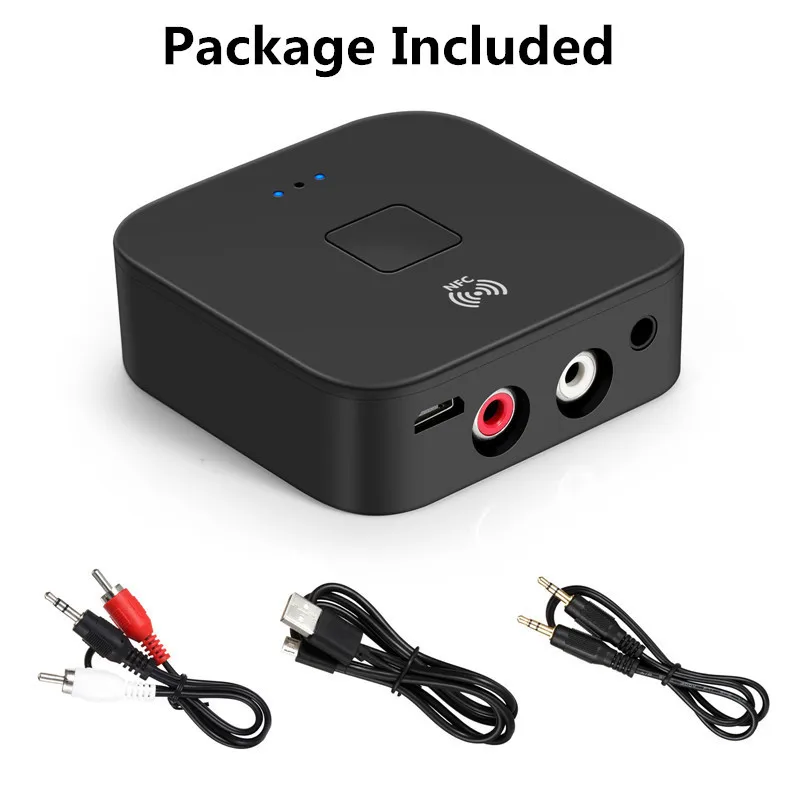 Bluetooth 5 0 Receiver NFC Wireless Adapter APTX HIFI Car Stereo Audio Receiver 3 5mm AUX 2RCA For Speaker Headphone Auto On OFF