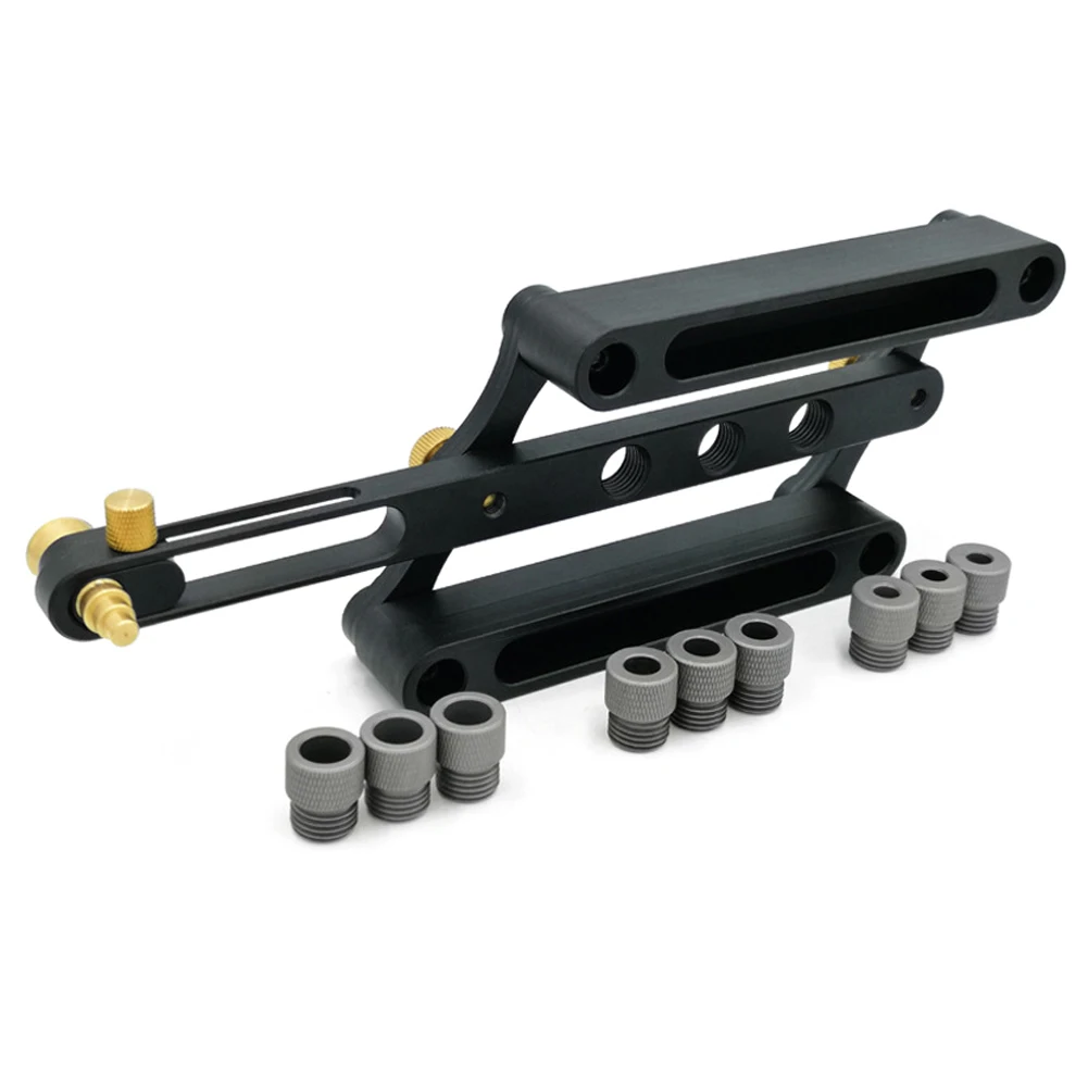 

6/8/10mm Hole Puncher Locator Jig Self-centering Position Drill Guide Adjustable Doweling Jig Kit for Furniture Carpentry Tools