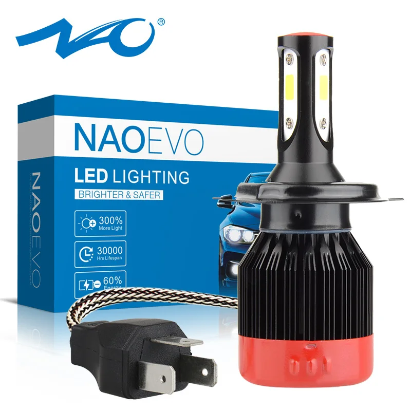 

NAO H4 headlight for Motorcycle 36W HS1 led lights Super Bright 4200LM 12V COB White Motor bike Bulb 6000K Headlamp Accessories
