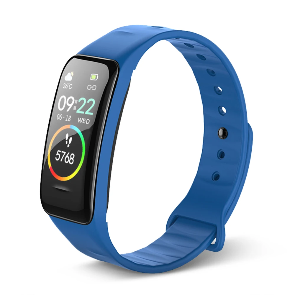 Синий IP67 умный Браслет фитнес-трекер SmartBand пульсометр кровяное давление кислород измерение сна и калорий мониторинг - Цвет: Синий