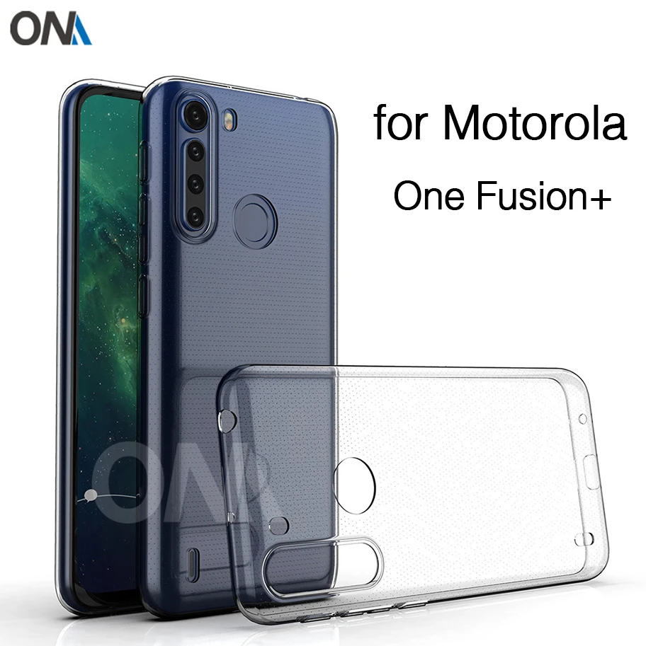 Чехол для Motorola One Fusion Plus силиконовый прозрачный чехол бампер из ТПУ мягкий +