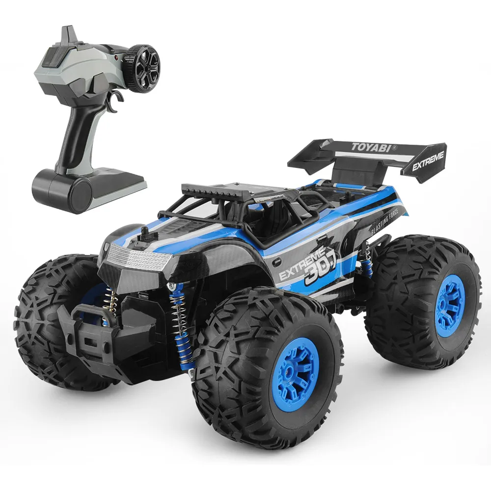Радиоуправляемая машина 2,4G 1/18 Monster Truck, машинка с дистанционным управлением, игрушки с управлением, модель внедорожника, грузовик 15 км/ч, Радиоуправляемая машинка, игрушка в подарок - Цвет: Синий
