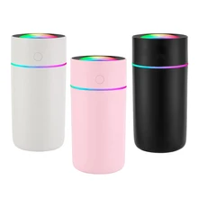 Mini humidificateur d'air à ultrasons voiture maison arôme huile essentielle diffuseur purificateur d'air lumière colorée 320ML bureau brumisateur