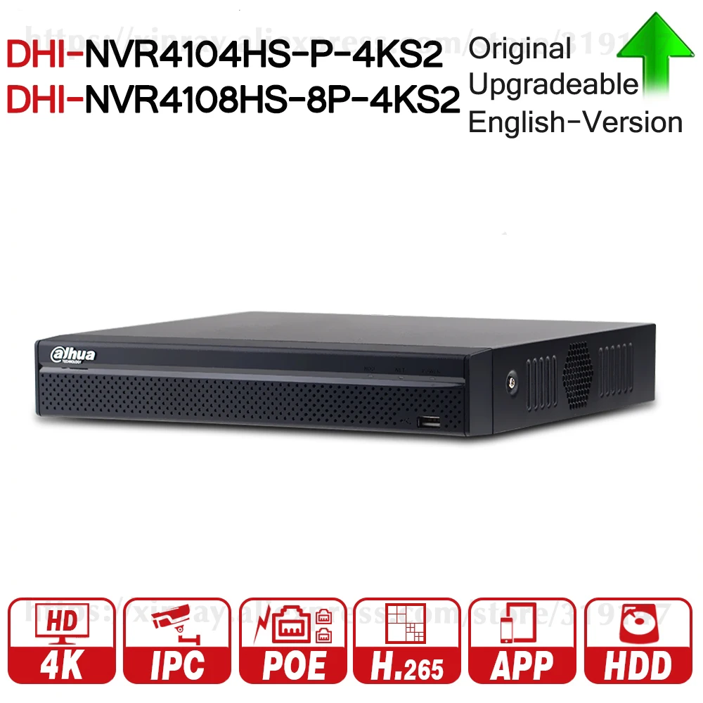 Сетевой видеорегистратор Dahua NVR сетевой с поддержкой 4/8 каналов PoE 4 8 портов H.265 ONVIF