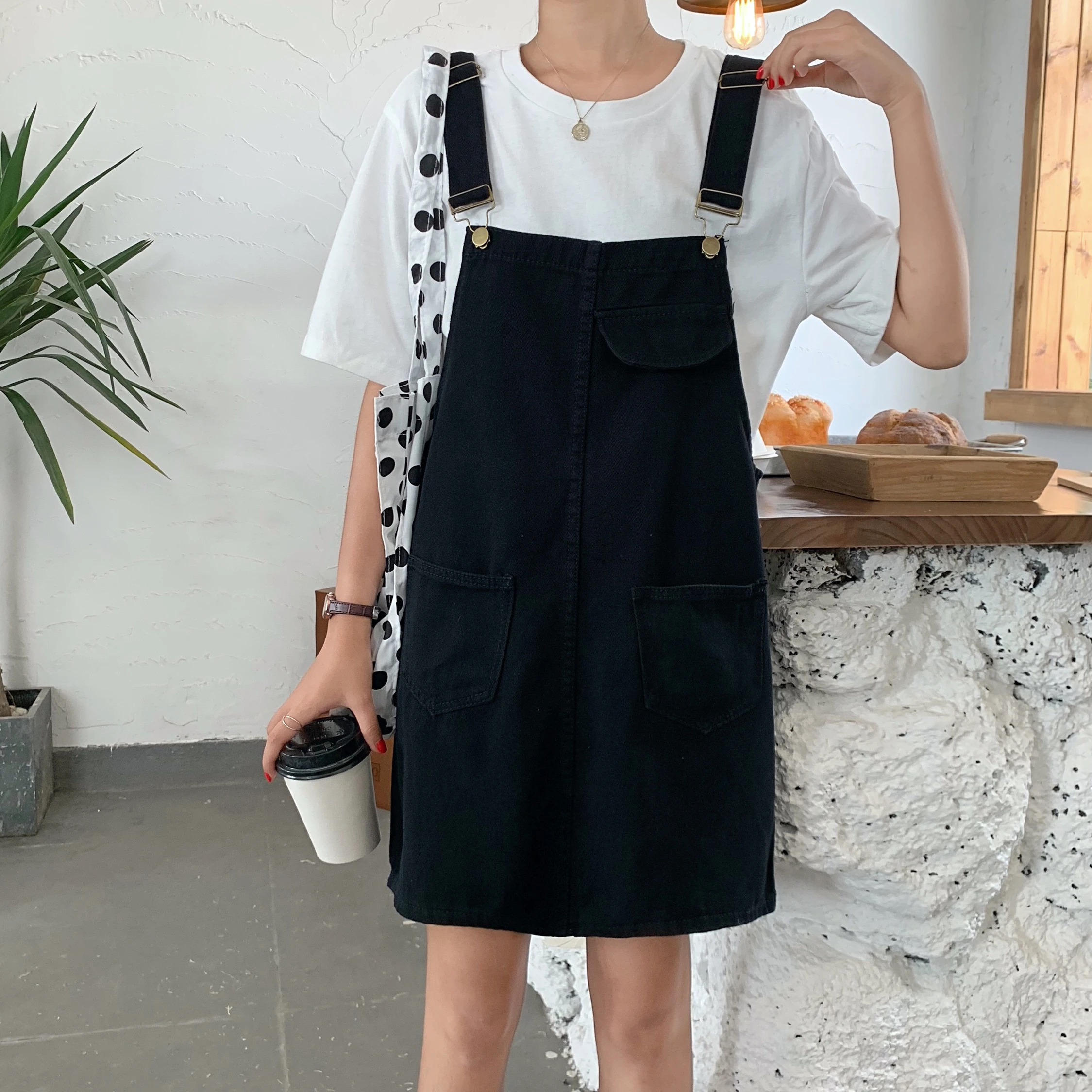 overalls skirt black