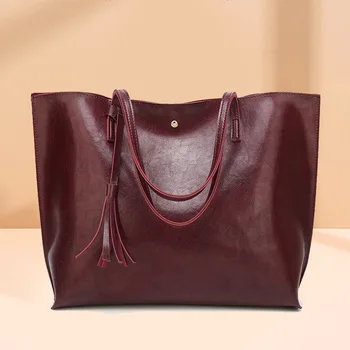 

New Oil wax Woman Bag for Ladies Retro PU Leather Bag Female Crossbody Bags Tote Bag Large Massage bag Shoulder bags Handbags