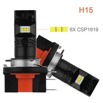 

High Beam Headlight Bulb CSP LED chips LD2261 2pcs/kit H15 Error Free 10-30V DC