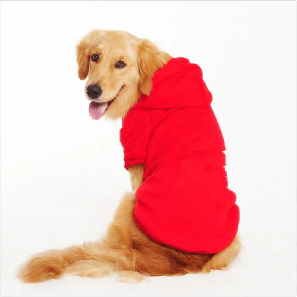 Одежда для больших собак размера плюс, осенняя/зимняя теплая мягкая куртка для собак, одежда для больших собак, Спортивная толстовка с капюшоном для золотого ретривера M-7XL - Цвет: Красный