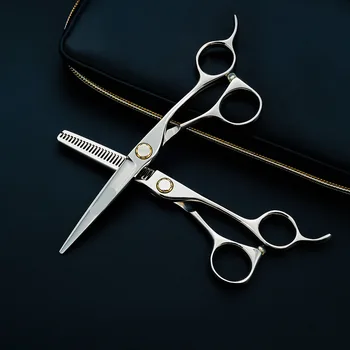

Top grade Bearing screw Deer tooth hair scissors 6" professional barber hairdressing scissors cutting shears tijera peluquero