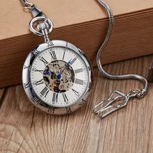 Gorben уникальные гладкие серебряные/Золотые механические карманные часы ручной обмотки механические стимпанк карманные часы брелок ожерелье цепь