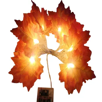 

Autumn Decoration LED Artificial Autumn Leaves Maple Leaves Fall Garland String Light Decor Halloween Christmas