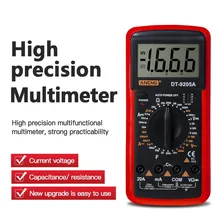 

DT9205A Digital Multimeter Professional AC/DC Ammeter Voltage Indicator Resistance Measuring Instrument Tester Electrician Tool