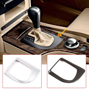 

Carbon Fiber Style ABS Chrome Interior Center Control Gear Shift Panel Cover Trim For BMW 5 Series E60 2004-2007 Car Accessories