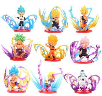 

9pcs Dragon Ball Z Son Goku Broli Vegeta IV Frieza WCF Fighting Scene Q Version Doll Action Figures Children's Christmas Gifts
