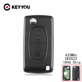 

KEYYOU 2 Buttons Flip Remote Key CE0523 For Peugeot 306 407 807 Partner VA2 Blade 433Mhz PCF7941 Electronic Circuit Board