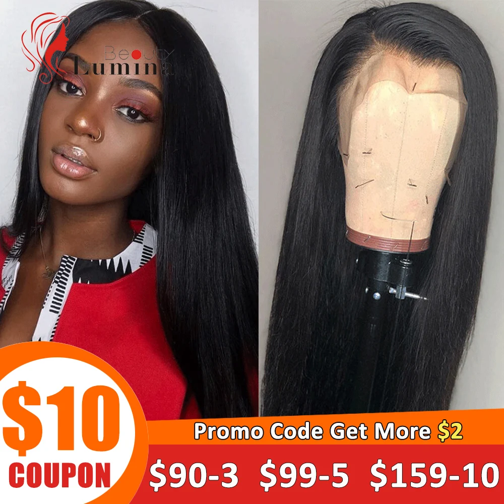 

13x4 Lace Front Wig Peruvian Straight Hair Wig 180% Density Straight Lace Front Human Hair Wigs For Black Women Pre Plucked