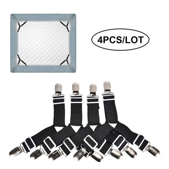 

4Pcs/set Elastic Bed Sheet Grippers Belt Fastener Mattress Cover Blankets Mixed Clothes Holder Fasteners Clips Gadget