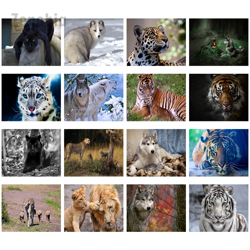 

Tiger Animal Series 5D DIY Diamond Painting Full Square/round Drill Cross Stitch Rhinestone Craft And Art Home Decoration