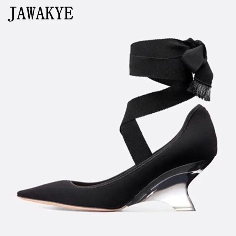 

Designer Crystal Clear Hoof High Heels Sandals Women Cross Tied split toe Black Sandals Runway Catwalk Shoes Sandalia Feminina