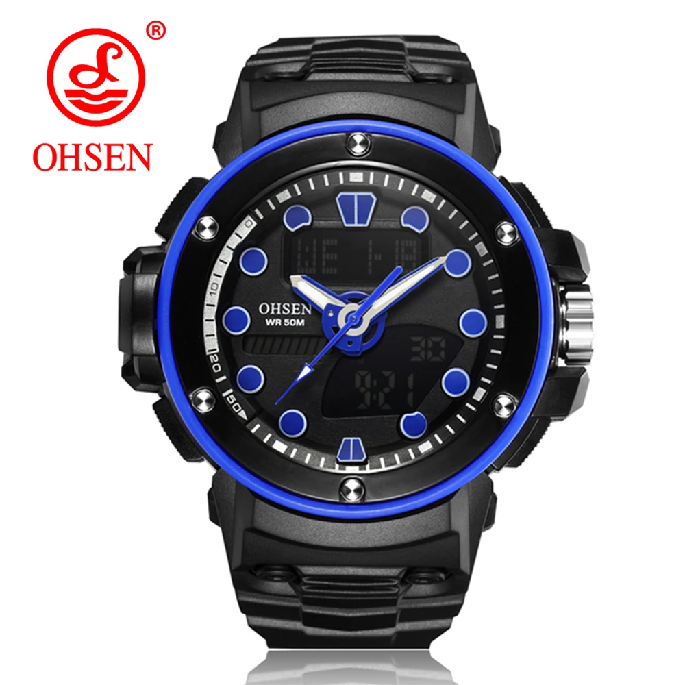 OHSEN спортивные часы мужские водонепроницаемые 50 м наручные Relogio Masculino Militar