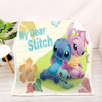

Stitch Kids 3D Blanket Fleece Cartoon Art Print Children Warm Bed Throw Blanket newborn bayby Blanket style-03