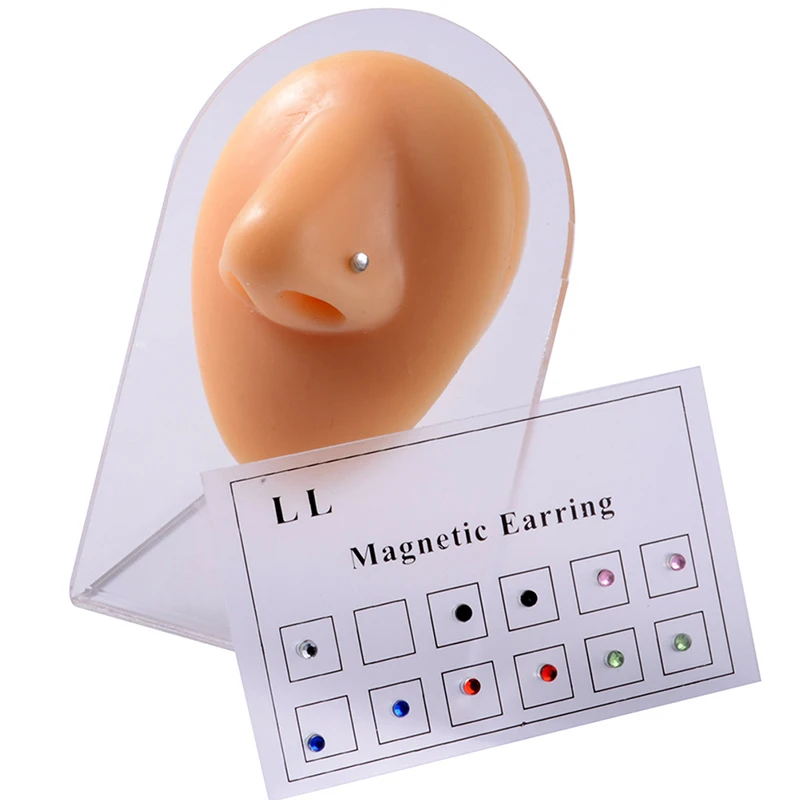 12PCS Non Pierced Magnet Ear Tragus Cartilage Lip Labret Stud Nose Ring Jewelry Magnetic Earring | Украшения и аксессуары
