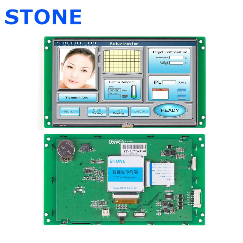 

RS232 RS485 TTL MCU interface industrial screen tft color monitor 7"