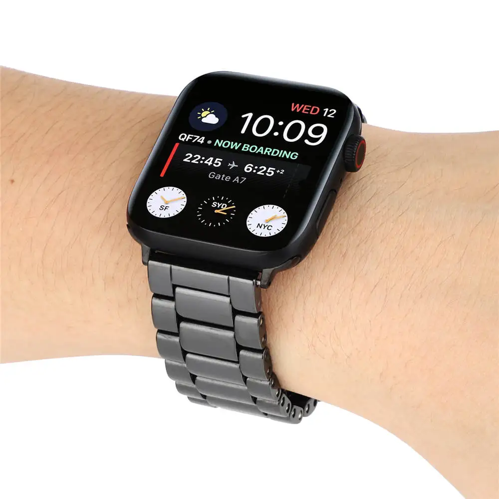 Керамика ремешок для наручных часов Apple Watch, ремешок 42/44 мм 38/40 мм Бабочка туфли с ремешком и пряжкой браслет для наручных часов iWatch серии 5 4 3 2 1 Напульсники