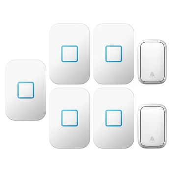 

CACAZI Wireless Self-powered Doorbell Waterproof 2 Button 5 Receiver No Battery US EU UK Plug Home Intelligent Cordless Doorbell