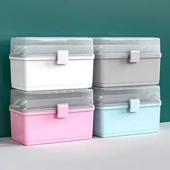 

Portable Plastic Storage Box Home Cosmetics Organizer Medicine Case Jewelry Organizer Storage Box Make up Storage Organizer Box