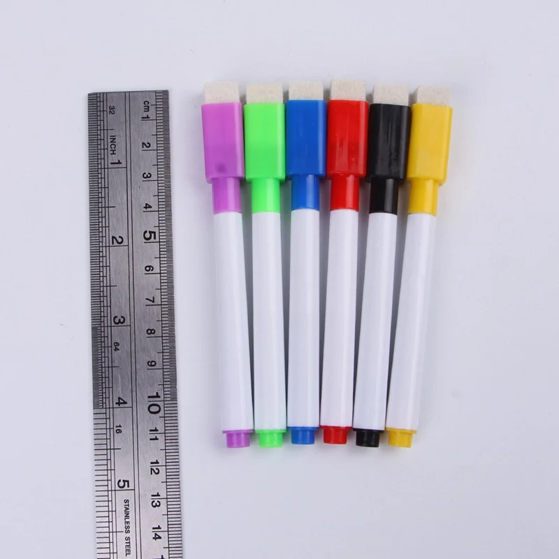 1PCS New Magnetic Whiteboard Pen Erasable Dry White Board Markers Magnet Built In Eraser Office School Supplies
