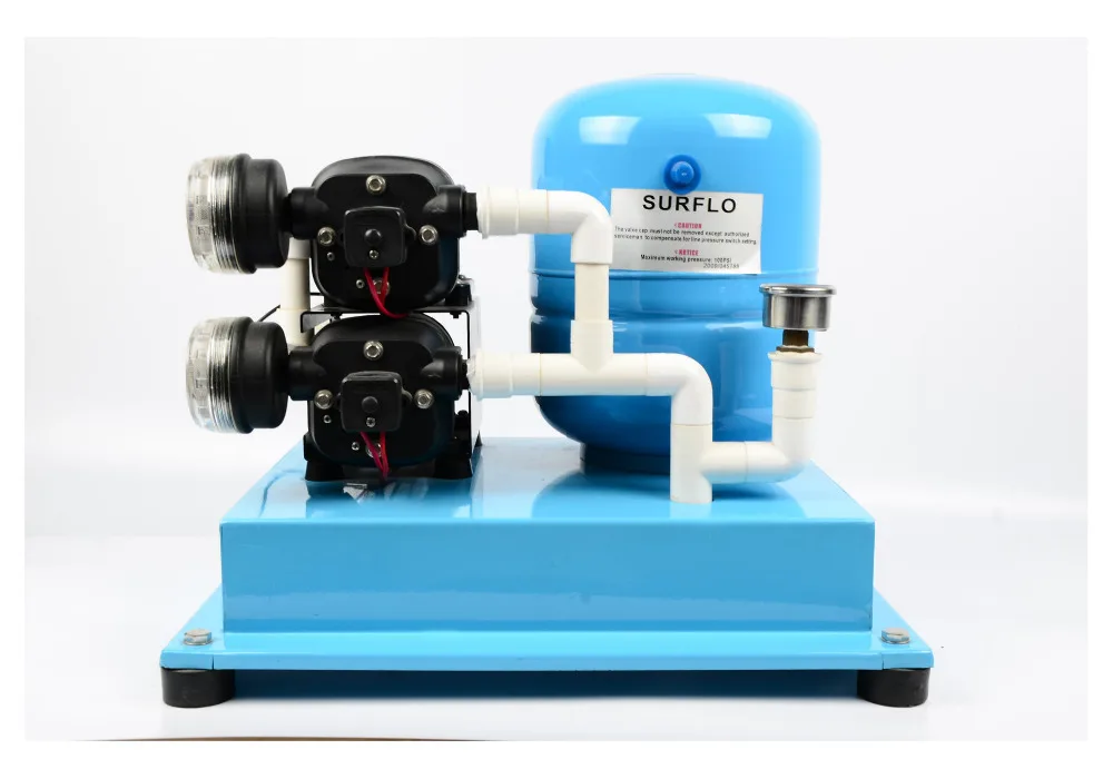 SURFLO Water Booster System - High Volume booster AC DC electric diaphragm pump water pressurization tank 9GPM 35LPM 40PSI