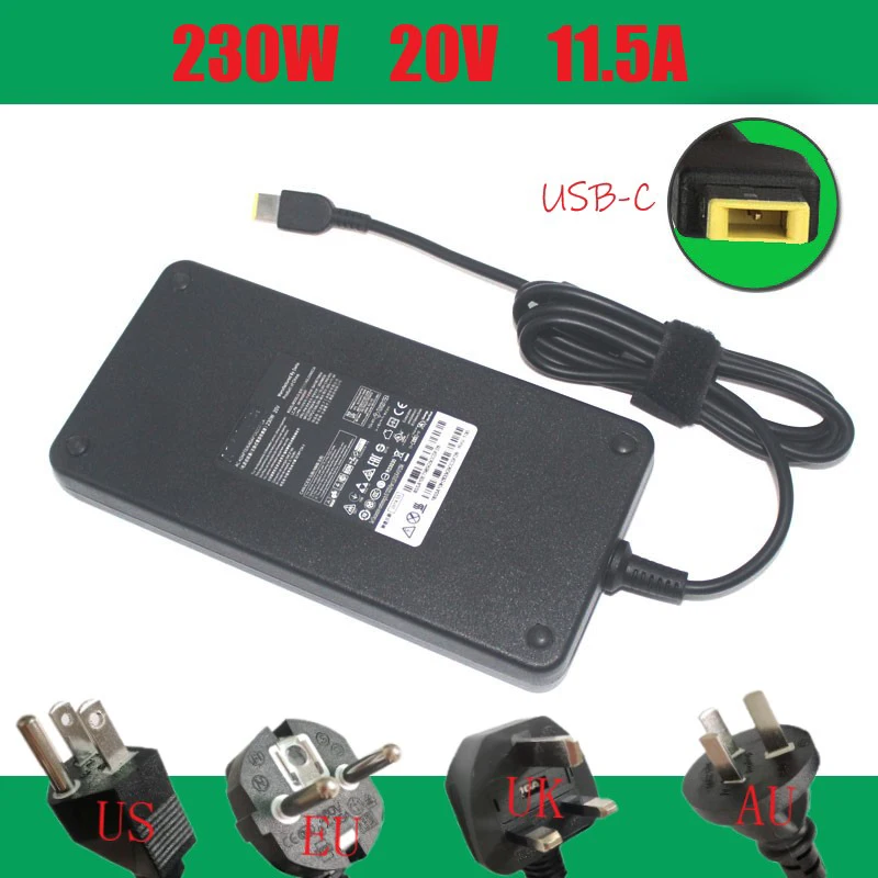 Зарядное устройство для ноутбука Lenovo Legion Y7000 Y7000P Y920 Y540 Y9000K P51S P52 W540 W541 20 в 230 А Вт